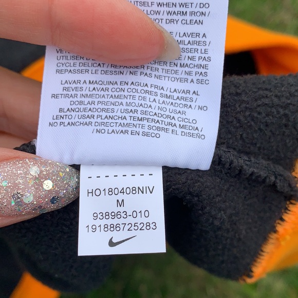 Nike women’s cropped polar fleece half zip jacket black, blue, orange/yellow M - Picture 9 of 9